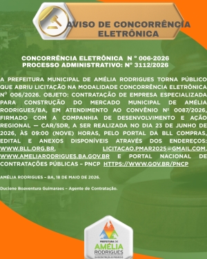 AVISO DE CONCORRÊNCIA ELETRÔNICA Nº 006-2026