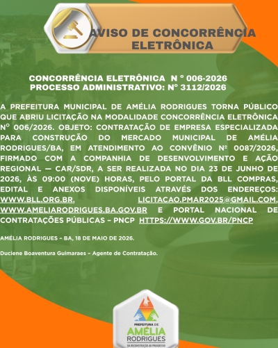 AVISO DE CONCORRÊNCIA ELETRÔNICA Nº 006-2026