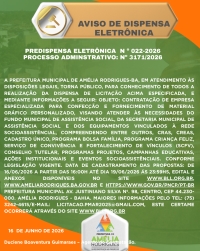 AVISO DE DISPENSA DE LICITAÇÃO Nº 022-2026