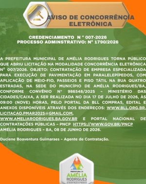 AVISO DE CONCORRÊNCIA ELETRÔNICA Nº 007-2026